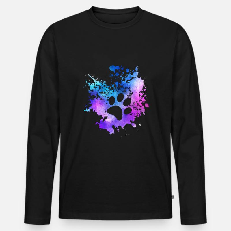 Cooles abstraktes Hunde Haustier Retro Design - Männer Premium Bio Langarmshirt - Schwarz