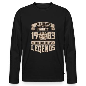 Born 1983 Birthday gift 40 years retro - Men's Premium Organic Long Sleeve Shirt - black - Front - Nico (187cm)