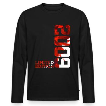 17E ANNIVERSAIRE 17 ANS ÉDITION LIMITÉE 2009 - T-shirt manches longues Premium bio Homme - noir - Devant - Nico (187cm)