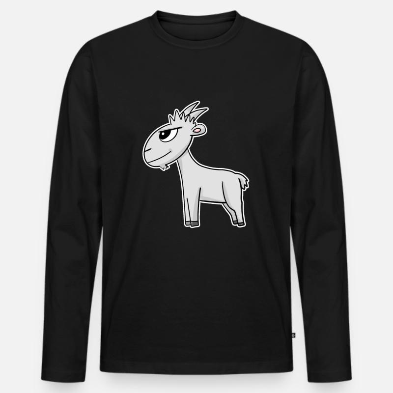 Ziege - Männer Premium Bio Langarmshirt - Schwarz