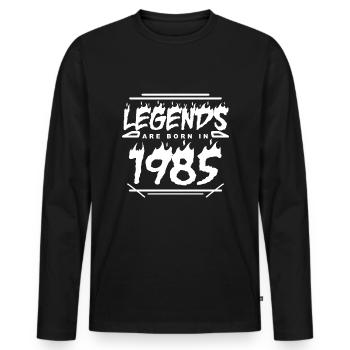 1985 - Né en 1985 - Construit en 1985 - Légende - T-shirt manches longues Premium bio Homme - noir - Devant - Nico (187cm)