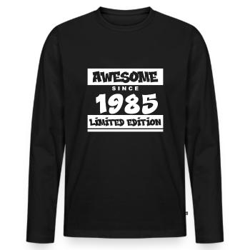 1985 - Né en 1985 - Fantastique depuis 1985 - T-shirt manches longues Premium bio Homme - noir - Devant - Nico (187cm)