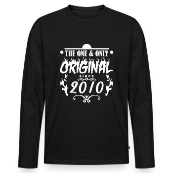 2010 - Année de construction 2010 - Année 2010 - T-shirt manches longues Premium bio Homme - noir - Devant - Nico (187cm)