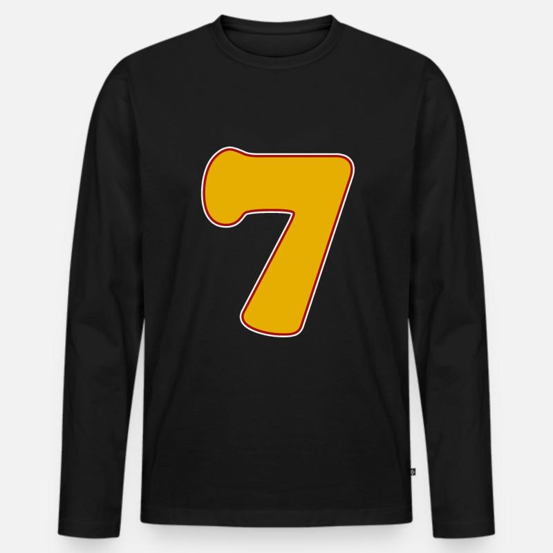 7 - Männer Premium Bio Langarmshirt - Schwarz