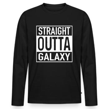 Tout droit OUTTA Galaxy - T-shirt manches longues Premium bio Homme - noir - Devant - Nico (187cm)