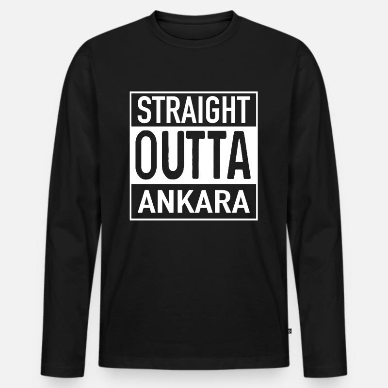 Straight OUTTA ANKARA - Männer Premium Bio Langarmshirt - Schwarz