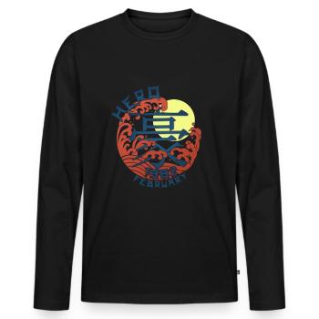 Japan Hero since February 1982 Geburtstaggeschenk - Männer Premium Bio Langarmshirt - Schwarz - Vorne - Nico (187cm)
