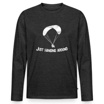 Paragleiter Sprüche - Männer Premium Bio Langarmshirt - Anthrazit meliert - Vorne - Nico (187cm)