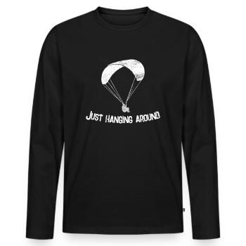 Paroles de parapentiste - T-shirt manches longues Premium bio Homme - noir - Devant - Nico (187cm)