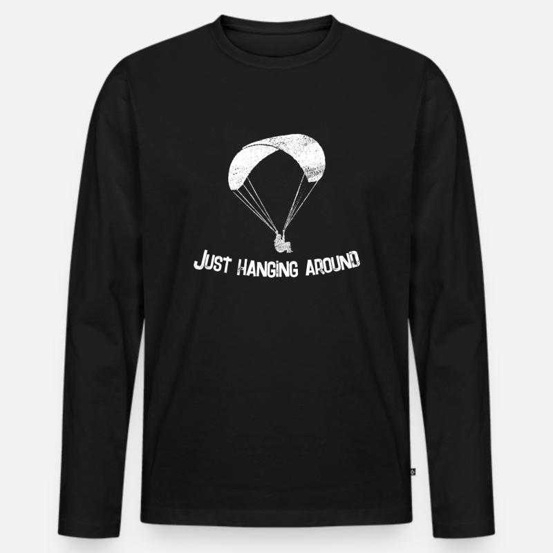 Paragleiter Sprüche - Männer Premium Bio Langarmshirt - Schwarz