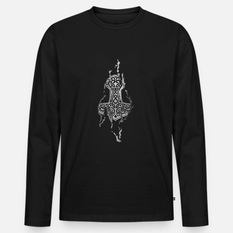 Thor Vikings Marteau - T-shirt manches longues Premium bio Homme - noir