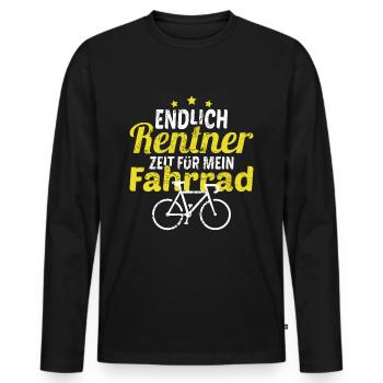 Cyclisme à la retraite Vélos Proverbes retraités - T-shirt manches longues Premium bio Homme - noir - Devant - Nico (187cm)