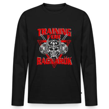Les Vikings s’entraînent pour Ragnarök - T-shirt manches longues Premium bio Homme - noir - Devant - Nico (187cm)