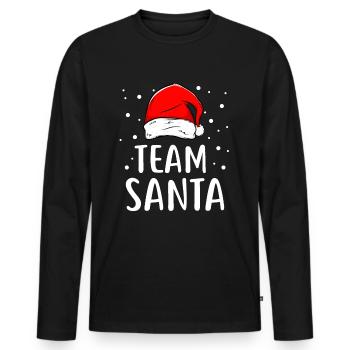 Team Santa Lustiges Weihnachts T-Shirt Geschenk - Männer Premium Bio Langarmshirt - Schwarz - Vorne - Nico (187cm)