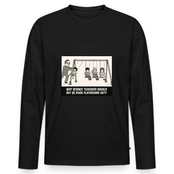 T-shirt de physique drôle cadeau professeur de physicien - T-shirt manches longues Premium bio Homme - noir - Devant - Nico (187cm)