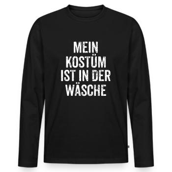 Karneval Fasching Lustiges Kostüm T-Shirt - Männer Premium Bio Langarmshirt - Schwarz - Vorne - Nico (187cm)