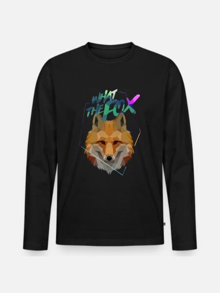 Fox What the Fox Geometric - Men's Premium Organic Long Sleeve Shirt - black