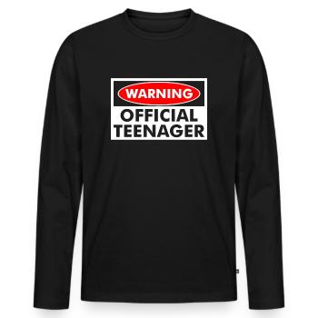 Adolescent - T-shirt manches longues Premium bio Homme - noir - Devant - Nico (187cm)