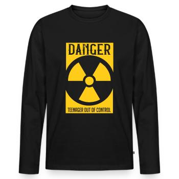 Adolescent - T-shirt manches longues Premium bio Homme - noir - Devant - Nico (187cm)