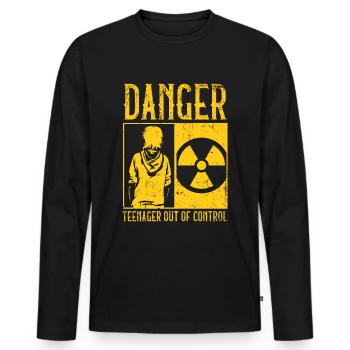 Adolescent - T-shirt manches longues Premium bio Homme - noir - Devant - Nico (187cm)