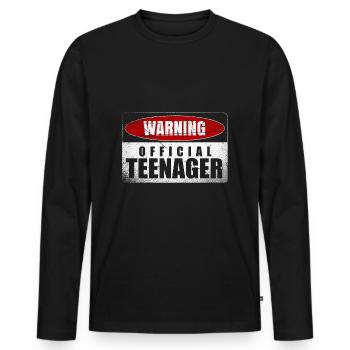 Adolescent - T-shirt manches longues Premium bio Homme - noir - Devant - Nico (187cm)