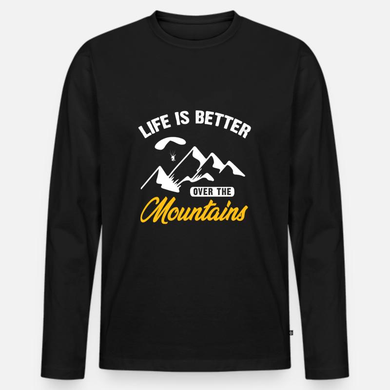 Paragliding - Männer Premium Bio Langarmshirt - Schwarz