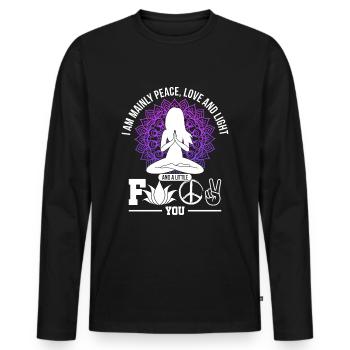 Hippie Yoga - Männer Premium Bio Langarmshirt - Schwarz - Vorne - Nico (187cm)