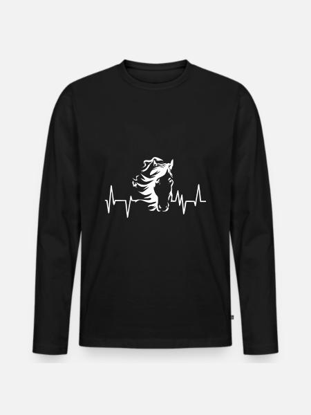 Islandsk hest - Premium økologisk langærmet T-shirt til mænd - sort