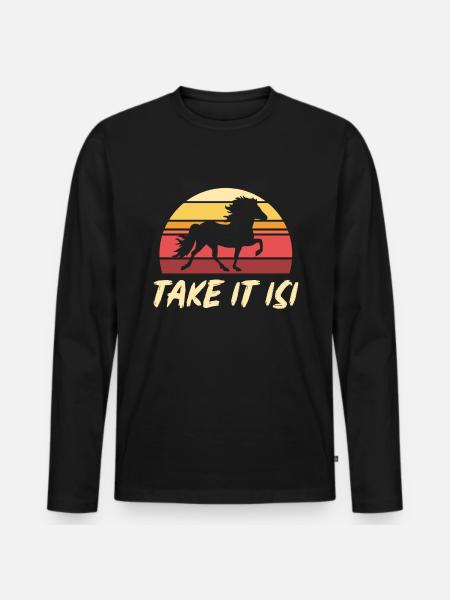 Icelandic horse - Men's Premium Organic Long Sleeve Shirt - black