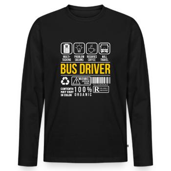 Bus Driver School Bus - Männer Premium Bio Langarmshirt - Schwarz - Vorne - Nico (187cm)