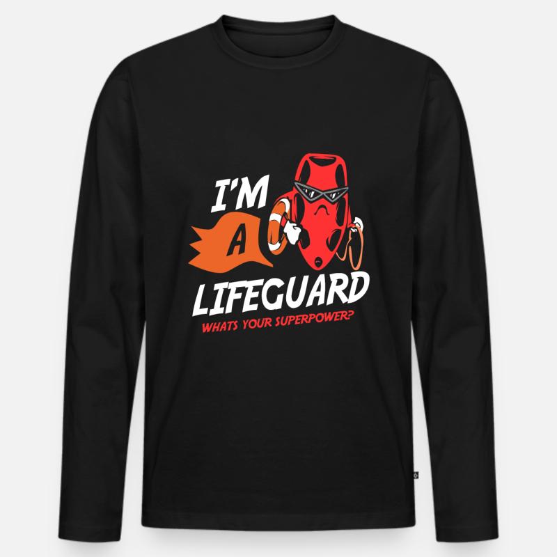 Lifeguard Swimmer - Männer Premium Bio Langarmshirt - Schwarz