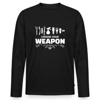 Friseur Hair Stylist Barber - Männer Premium Bio Langarmshirt - Schwarz - Vorne - Nico (187cm)