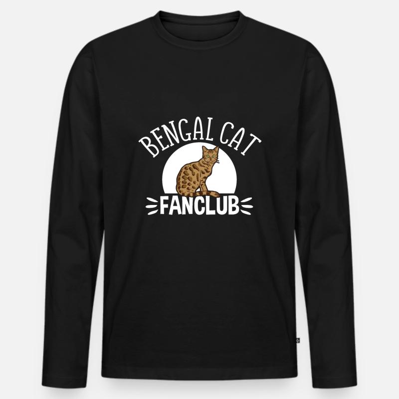 Bengal cat - Männer Premium Bio Langarmshirt - Schwarz