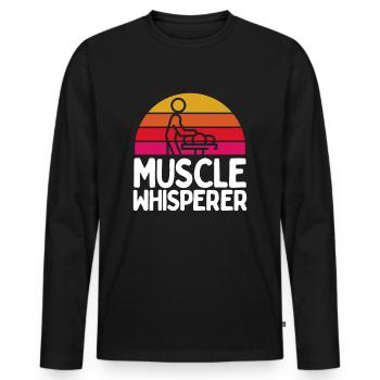 Massage Therapist - T-shirt manches longues Premium bio Homme - noir - Devant - Nico (187cm)
