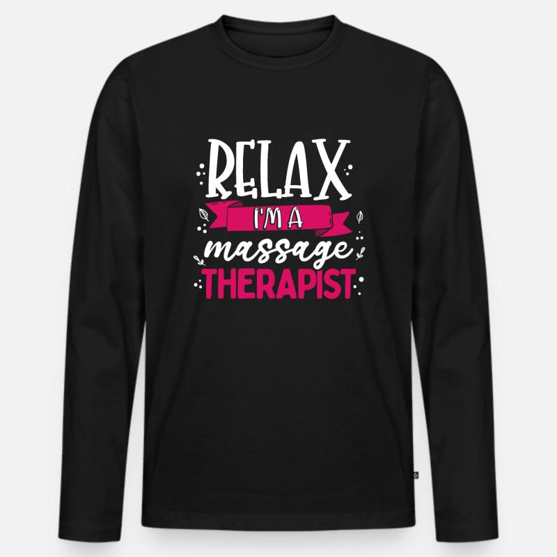 Massage Therapist - Männer Premium Bio Langarmshirt - Schwarz