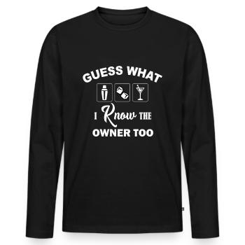 Bartender Funny tee - Männer Premium Bio Langarmshirt - Schwarz - Vorne - Nico (187cm)