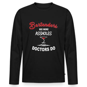 Bartender Funny tee - Männer Premium Bio Langarmshirt - Schwarz - Vorne - Nico (187cm)