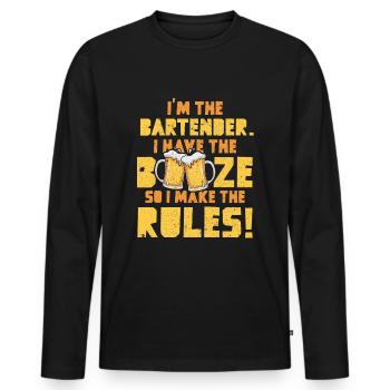 Bartender Funny tee - Männer Premium Bio Langarmshirt - Schwarz - Vorne - Nico (187cm)