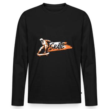 Skate Skating Skateboard Roller Skates - Men's Premium Organic Long Sleeve Shirt - black - Front - Nico (187cm)