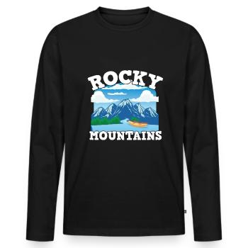 Canada pride Useh flag rocky mountains - Men's Premium Organic Long Sleeve Shirt - black - Front - Nico (187cm)