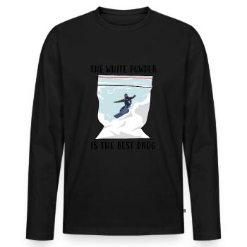 Powder / Snowboard - T-shirt manches longues Premium bio Homme - noir - Devant - Nico (187cm)
