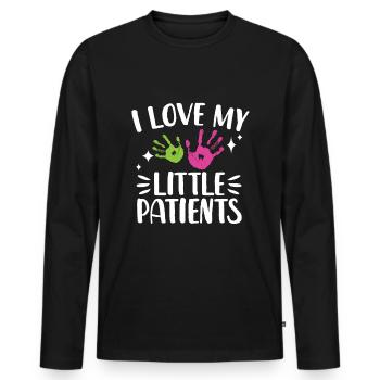 I love my little patients - Männer Premium Bio Langarmshirt - Schwarz - Vorne - Nico (187cm)