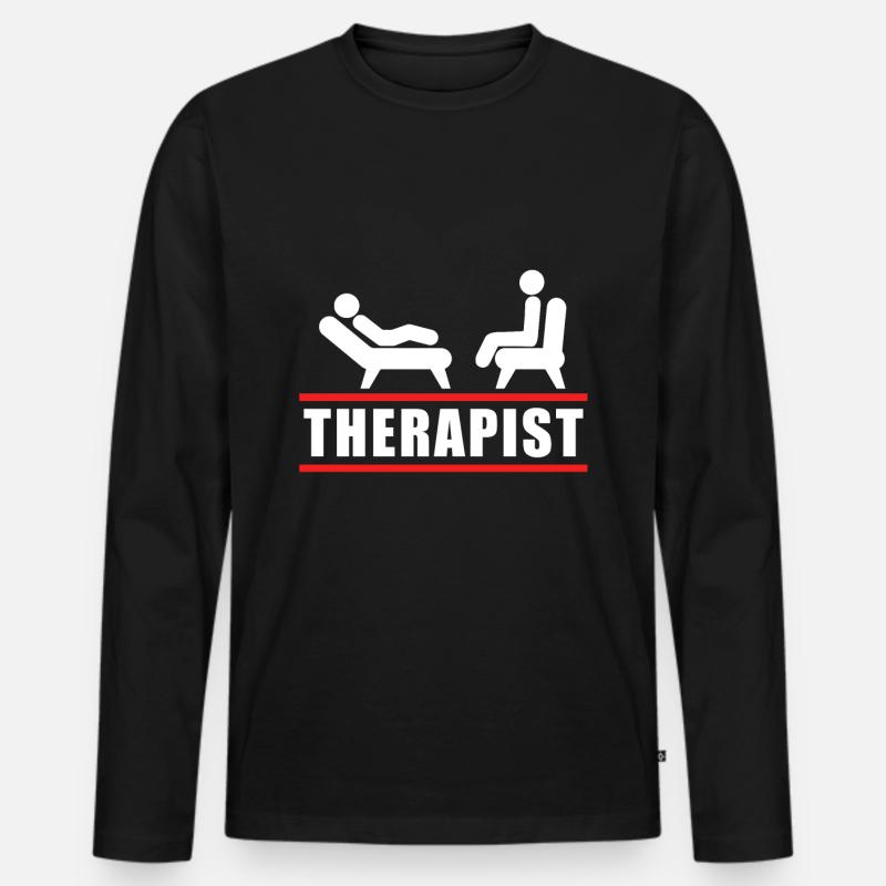 Therapist - Männer Premium Bio Langarmshirt - Schwarz
