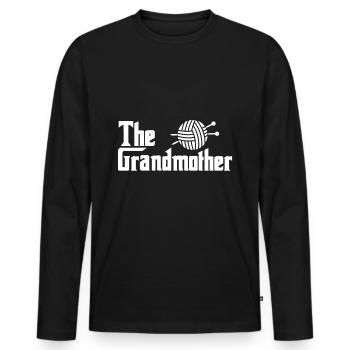 The Grandmother Grandparents gift - Men's Premium Organic Long Sleeve Shirt - black - Front - Nico (187cm)