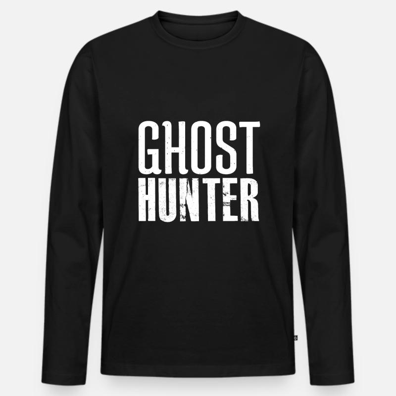 Ghost hunter paranormal - Männer Premium Bio Langarmshirt - Schwarz