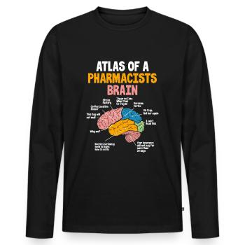 Pharmacists brain Pharmacy Technician Stud - Männer Premium Bio Langarmshirt - Schwarz - Vorne - Nico (187cm)