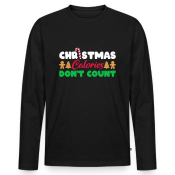 Christmas Calories Don't count Funny Christmas Gi - Männer Premium Bio Langarmshirt - Schwarz - Vorne - Nico (187cm)