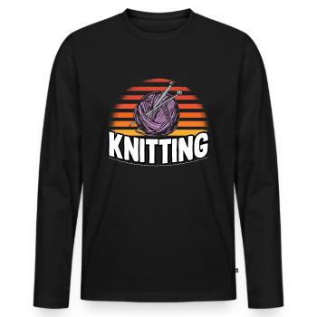 Knitting Knitting - Men's Premium Organic Long Sleeve Shirt - black - Front - Nico (187cm)