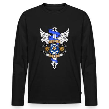 JusticePolice Policier - T-shirt manches longues Premium bio Homme - noir - Devant - Nico (187cm)