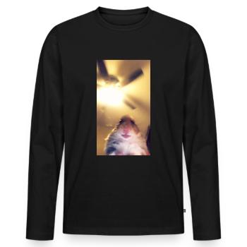Meme Hamster Staring Front Camera - Men's Premium Organic Long Sleeve Shirt - black - Front - Nico (187cm)